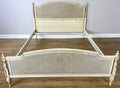 Bed Vintage French King Size Bed Frame Cane Panel Carved Headboard LOT 64100