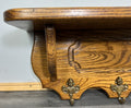 French Vintage Style Coat Rack Oak 5 Hooks Ornate Wall Shelf Coat LOT 47233