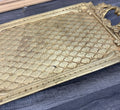 Tray Antique French Brass Ornate Serving Tray with Handles Decorative LOT 44593