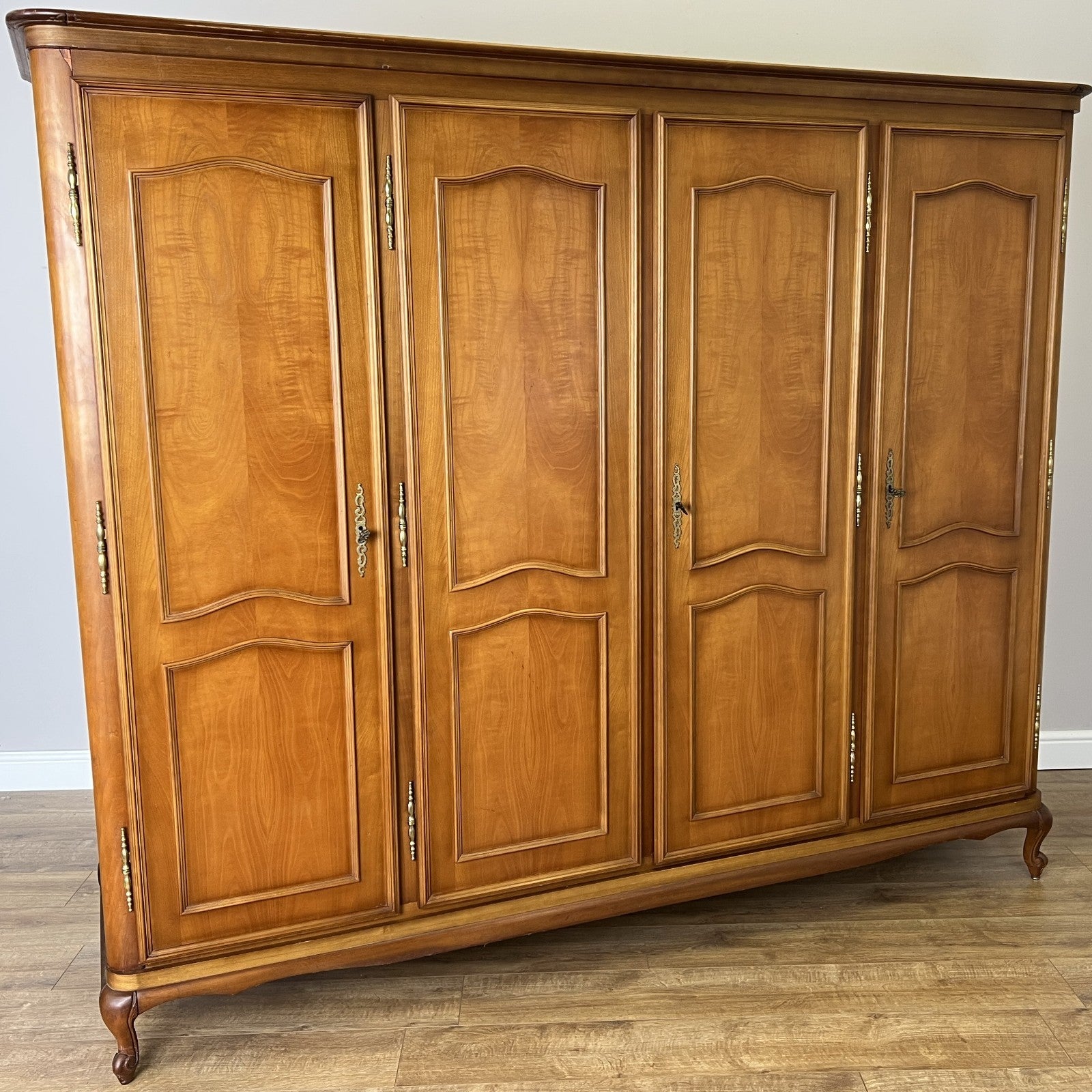 Wardrobe Vintage French Louis XVI Style Four Door Carved Armoire LOT 60790