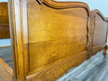 Bed Vintage French Louis XVI King Size Bed Frame Oak Carved Headboard LOT 460411