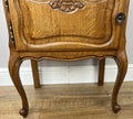 Pair of Bedside Tables Vintage French Louis Oak Nightstands Cabinets LOT 62145