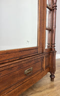 Wardrobe Antique French Style Oak Mirrored Door Carved Armoire LOT 6539