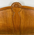 Bed Vintage French Louis XVI Oak Double Bed Frame Carved Headboard LOT 29964