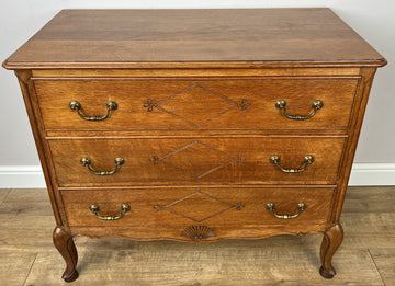 Chest of Drawers Vintage French Louis Oak 3 Drawers Carved Cabinet LOT 62610