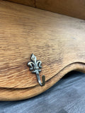 Coat Rack Antique French Oak Wall Mounted 5 Hook Plate Rack Hanger LOT 31777