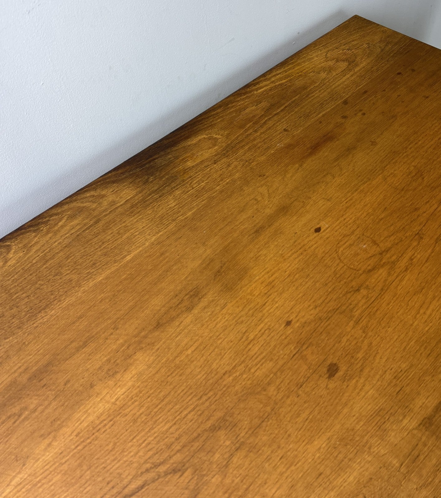 Cabinet Antique French Style Oak Carved Table with Two Drawers LOT 480014
