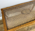 Coffee Table Vintage French Style Oak Carved Glass Top Side Table LOT 63108