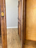 Wardrobe Vintage French Louis XVI Style Oak Four Door Mirrored  Armoire LOT 490111