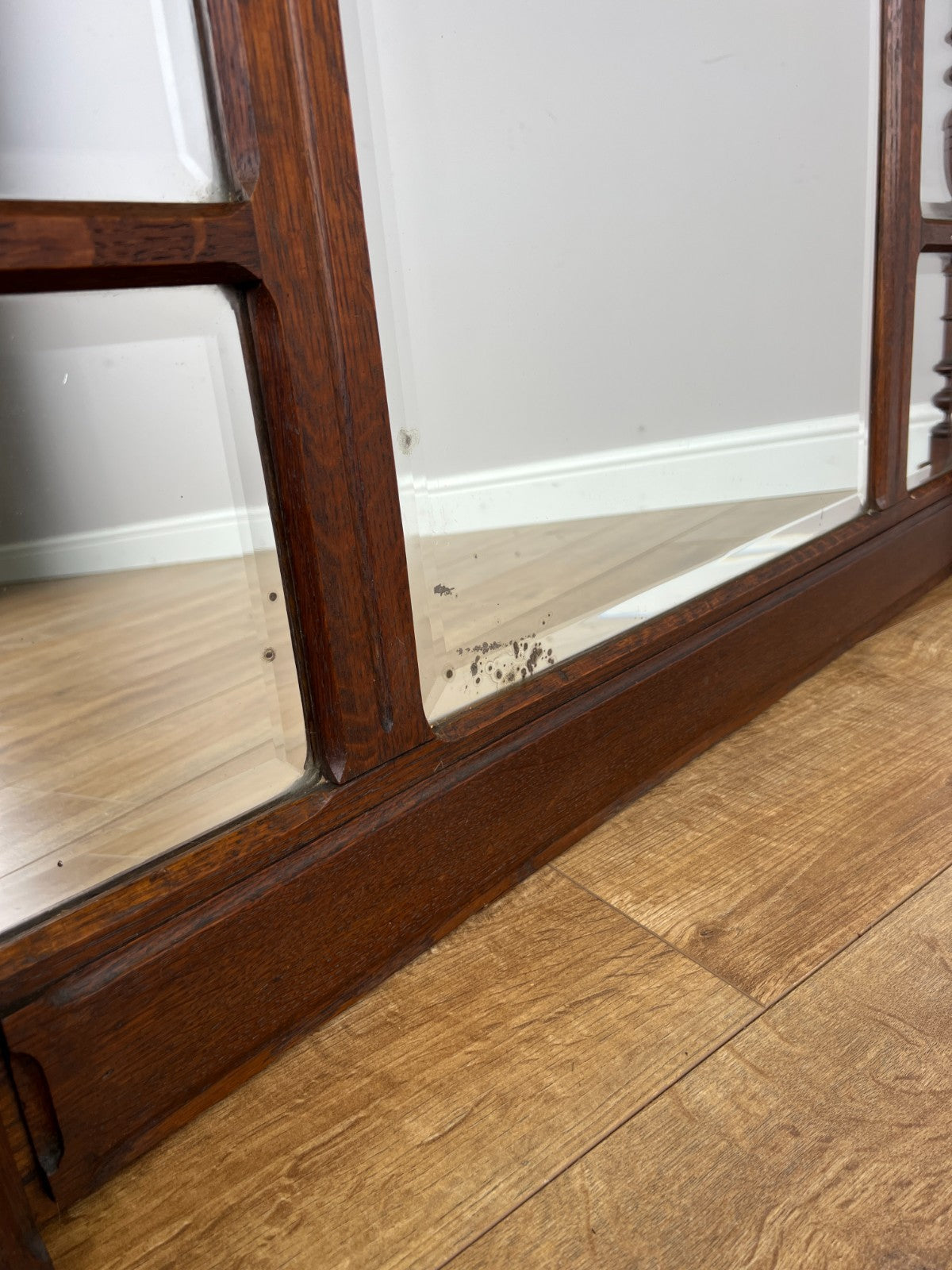 Mirror Antique French Oak Wall Mirror Bevelled Large Glass Wall Frame LOT 63705