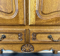 Cabinet Vintage French Louis XVI Oak Carved Cupboard with 2 Drawers LOT 44604
