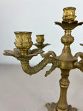Antique French Brass Candelabra – Ornate 5-Arm Candle Holder (Lot 3604)