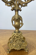 Candelabras Vintage French Brass Pair Ornate 5 Arm Candle Holders LOT 60448