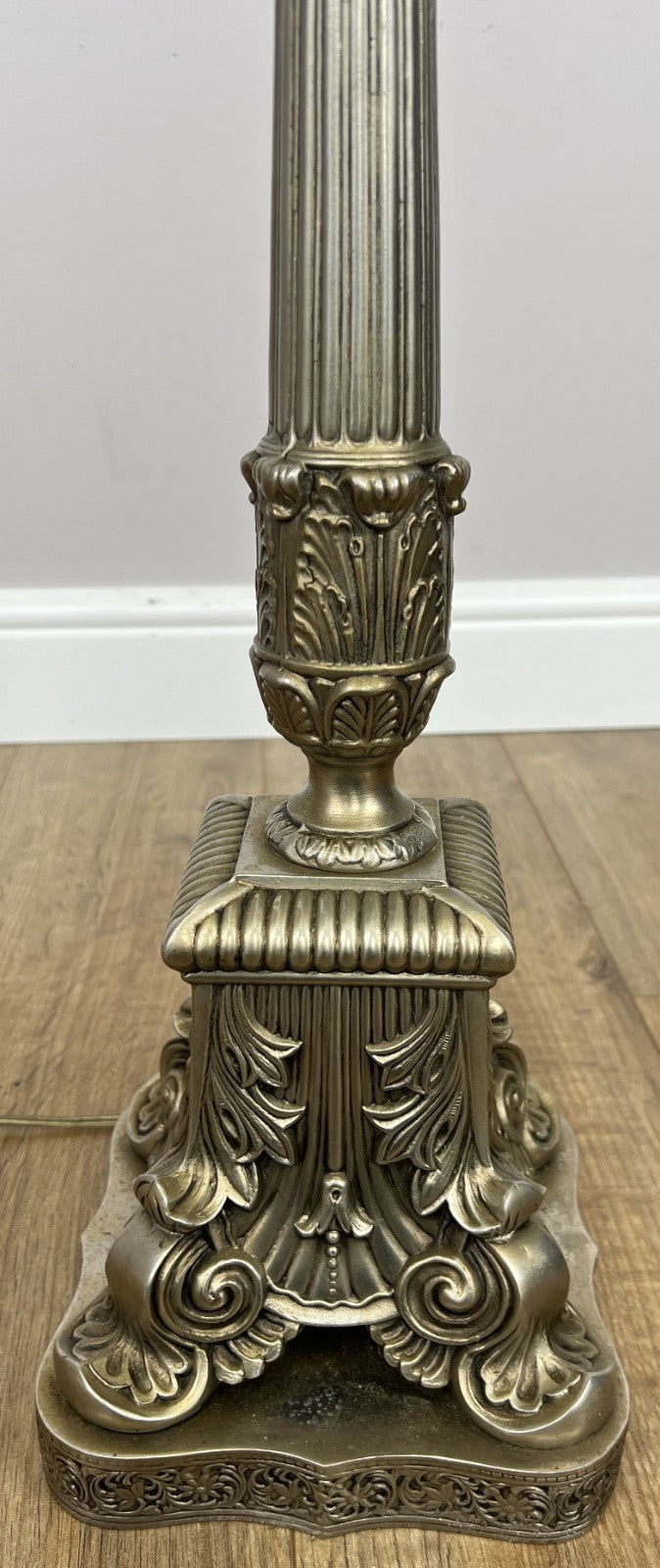 Floor Lamp Vintage French Ornate Metal Standing Lamp with Tassel Shade LOT 608711