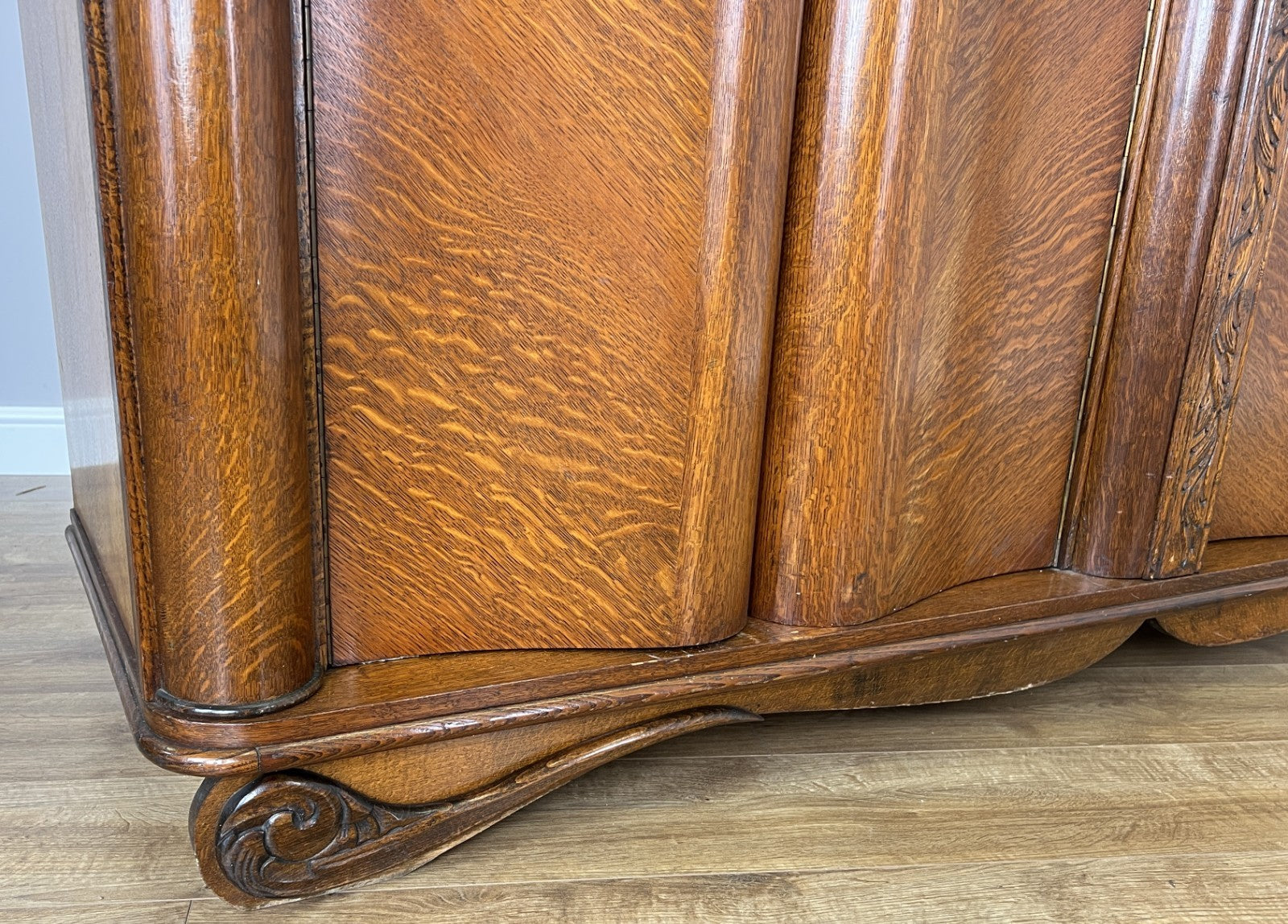 Wardrobe Vintage French Style Four Door Carved Armoire Cabinet LOT 61465