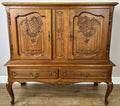 Cabinet Vintage French Louis XIV Style Oak Sideboard Carved Cupboard LOT 62661
