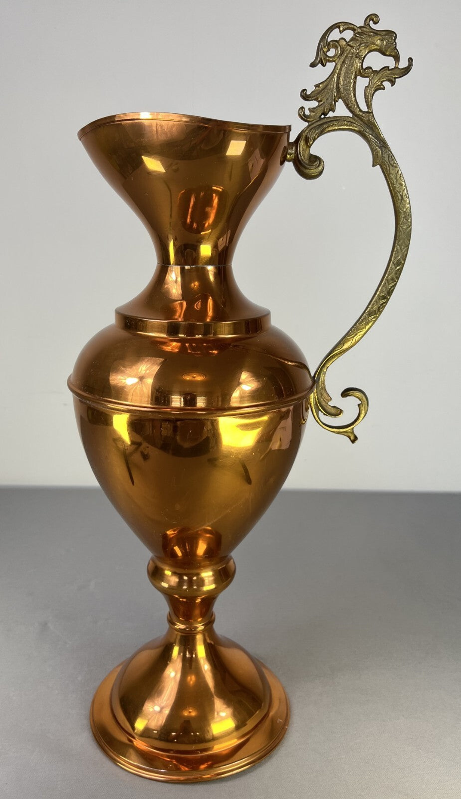Carafe Vintage Style Belgian Copper Pitcher Art Deco Decorative Jug LOT 51670