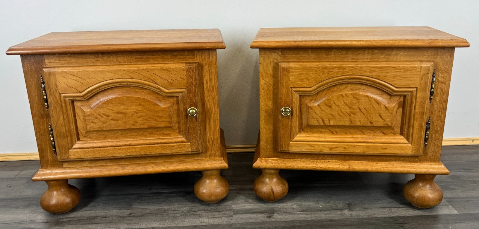 Pair of Bedside Tables Vintage French Style Cabinets Carved Cupboards LOT 17861