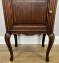 Bedside Table Vintage French Louis Style Oak Nightstand Carved Cabinet LOT 63144