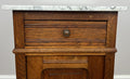 Bedside Table Antique French Style Marble Top Oak Cabinet Nightstand LOT 62355