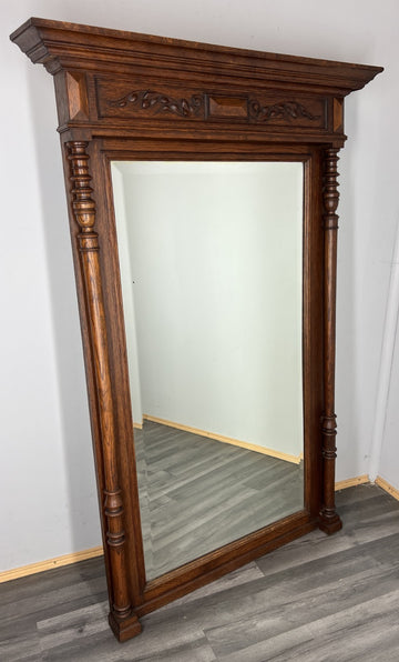 Antique French Style Oak Carved Wall Mirror Ornate Wall Frame LOT 45430