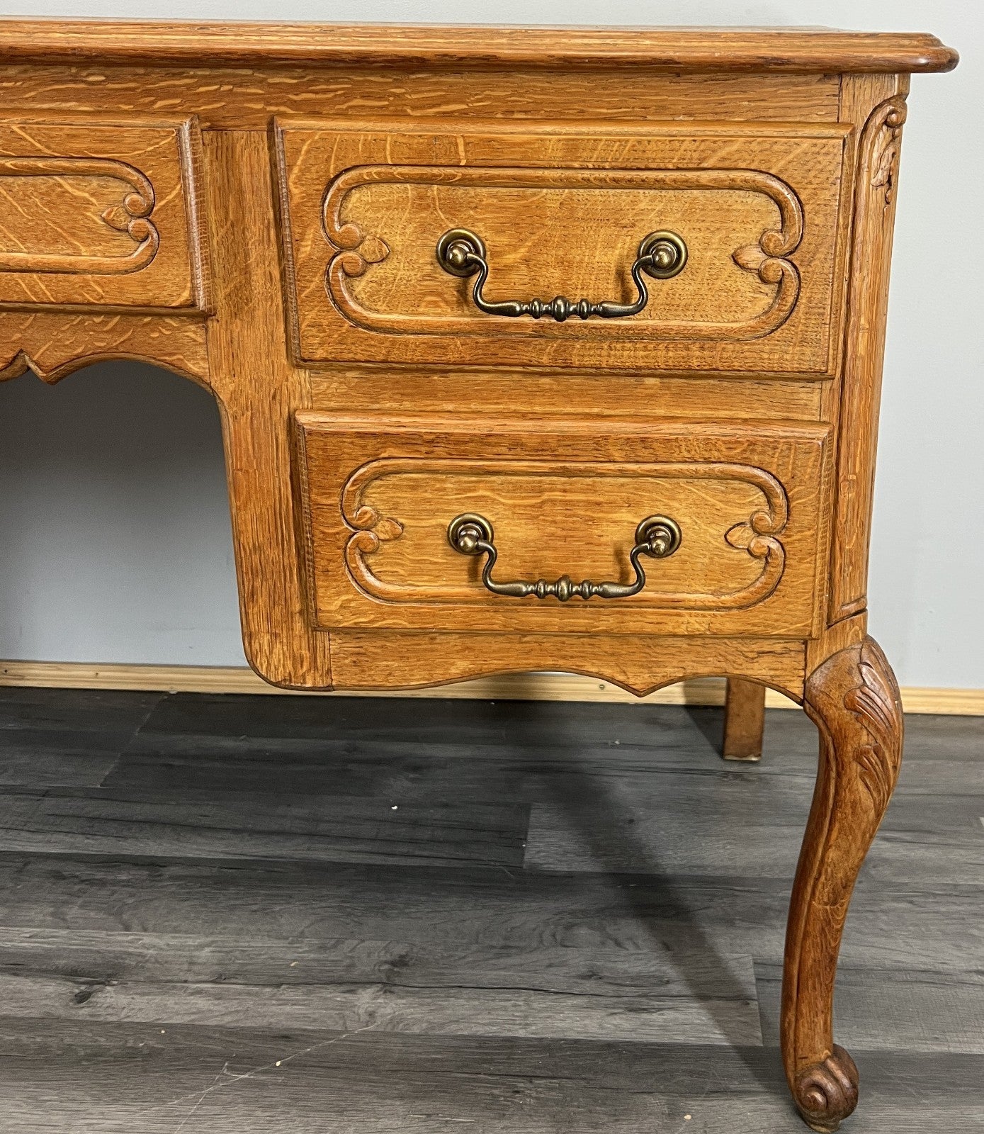 Cabinet Vintage French Louis XVI  TV stand  Carved Desk Oak Sideboard LOT 45156