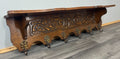 Coat Rack Antique French Style Oak Wall Shelf 6 Hooks Carved Hall Stand LOT 35110