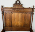 Bed Antique French Style Oak Double Bed Frame Carved Headboard LOT 615113