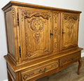 Cabinet Vintage French Louis XVI Oak Display Buffet Carved Sideboard LOT 63162