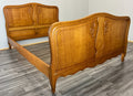 Bed Vintage French Louis XVI Double Bed Frame Oak Carved Headboard LOT 36542