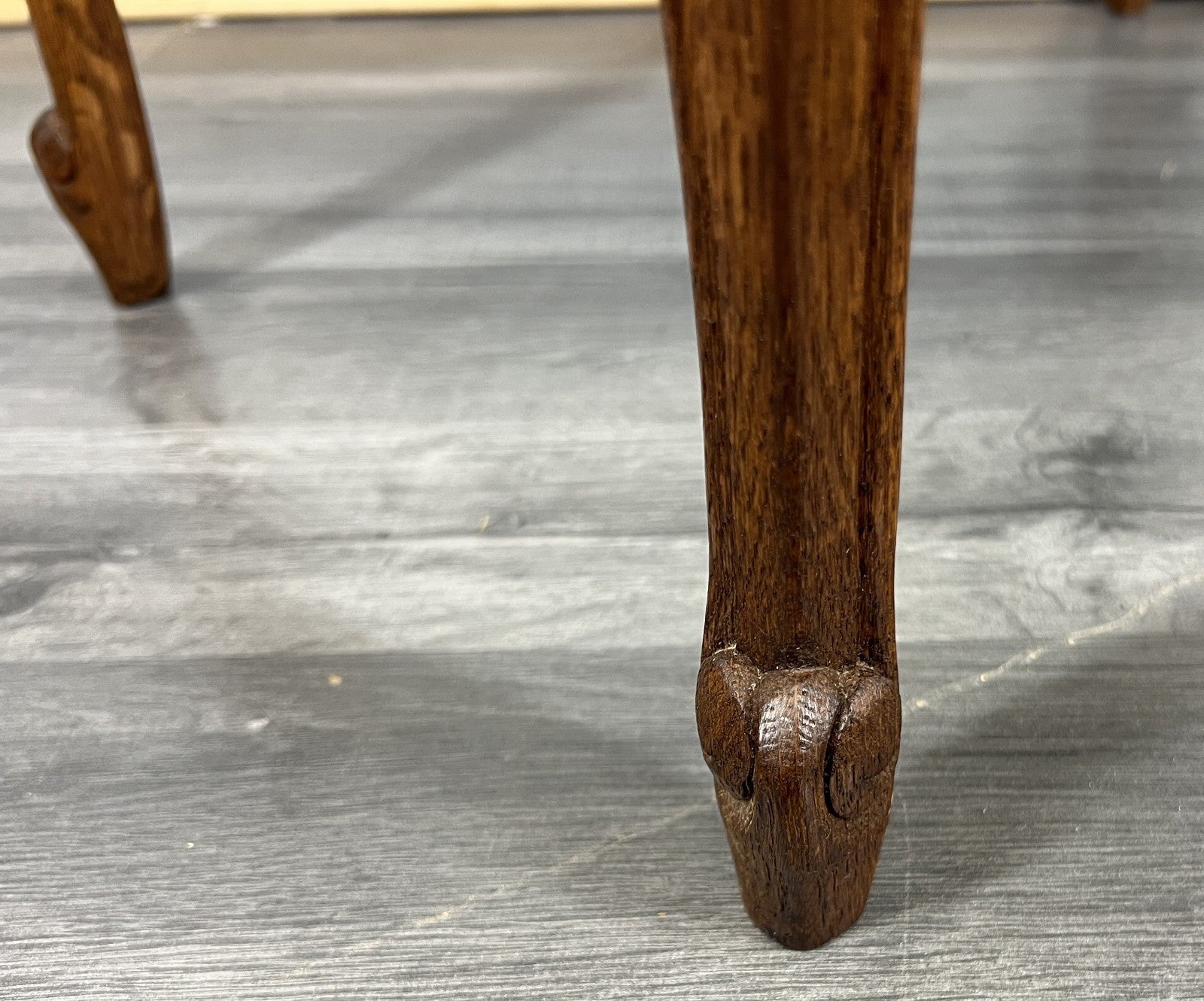 Footstool Vintage French Louis Style Oak Table Stool Upholstered Seat LOT 44225