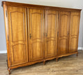 Wardrobe Vintage French Louis XVI Style Five Door Carved Armoire LOT 49852