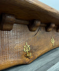 Coat Rack Antique French Oak 4 Hooks Wall Mounted Carved Rack LOT 28375