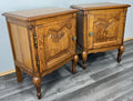 Pair of Bedside Tables Vintage French Louis Oak  Nightstands Cabinets LOT 44422