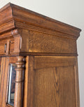 Wardrobe Antique French Style Oak Mirrored Door Carved Armoire LOT 6539