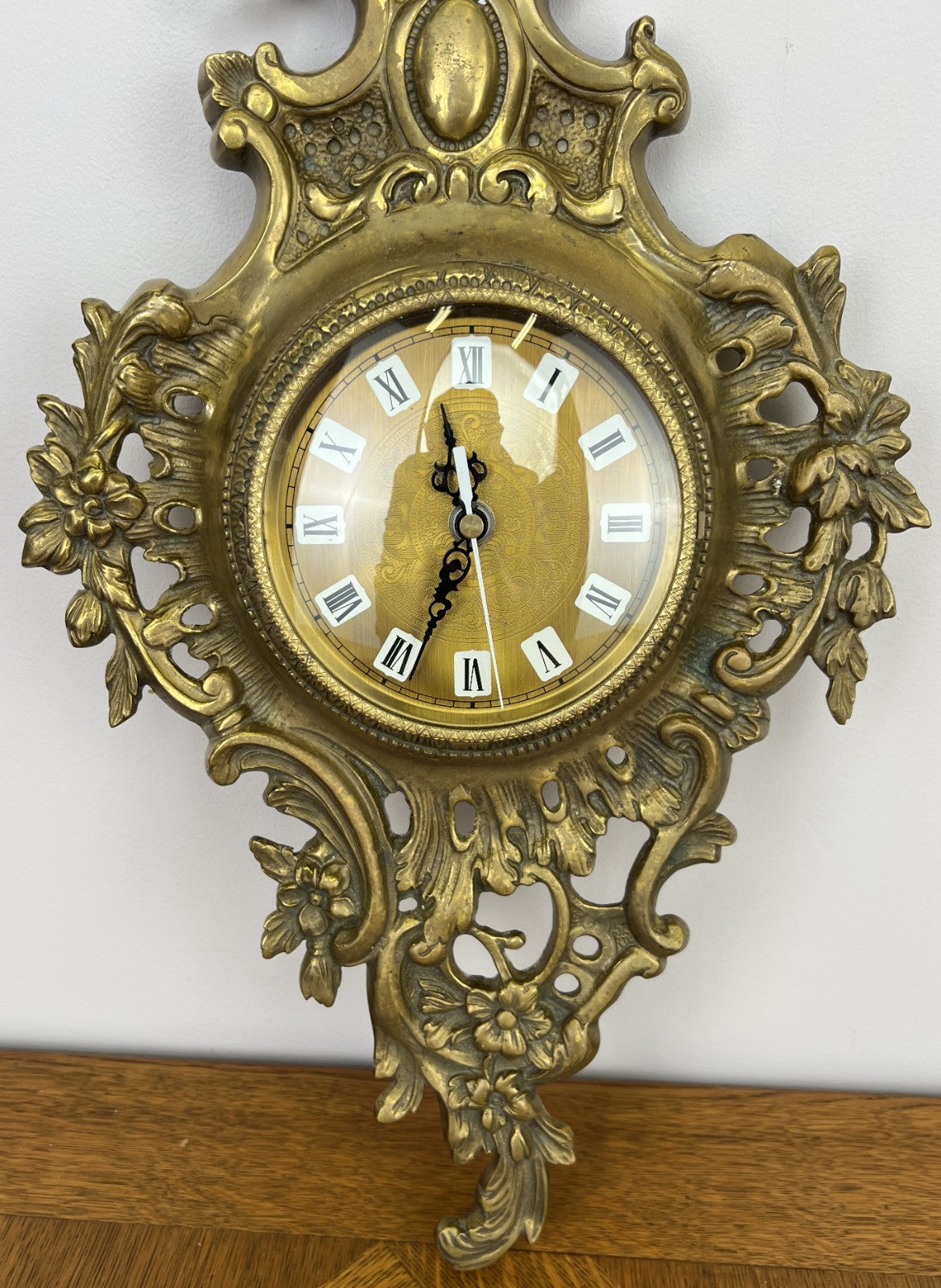 Wall Clock Vintage French Style Brass Hanging Clock Quartz Movement LOT 604910