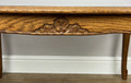 Coffee Table Vintage French Style Oak Carved Glass Top Side Table LOT 631011