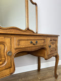 Dressing Table with Mirror Vintage French Oak Louis Vanity Table Makeup LOT 63209