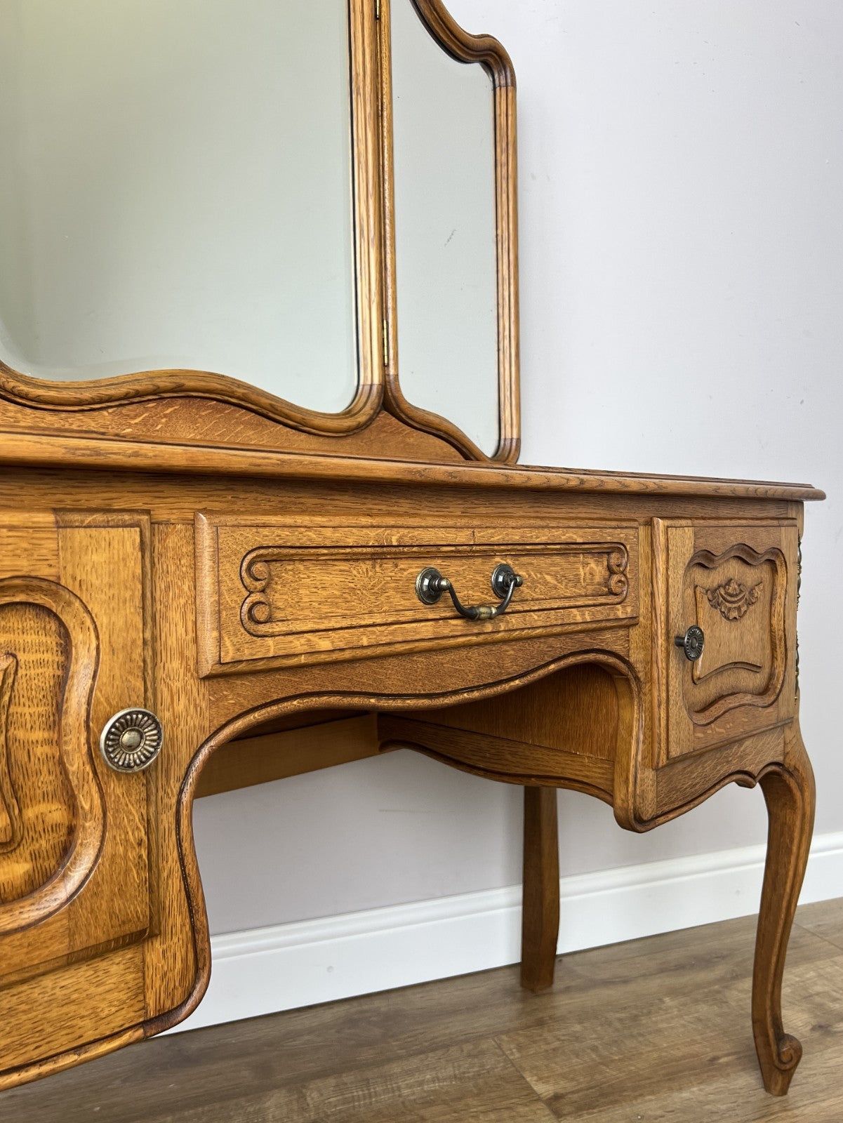 Dressing Table with Mirror Vintage French Oak Louis Vanity Table Makeup LOT 63209