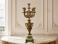 Candelabra Antique French Style Brass Marble Five Arm Candle Holder LOT 6488