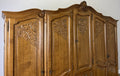 Wardrobe Vintage French Louis XVI Style Five Door Oak Carved Armoire LOT 64576