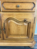 Cabinet Vintage French Oak 2 Door Carved Sideboard with Drawers LOT 43996
