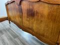 Bed Vintage French Louis XVI Oak Double Bed Frame Carved Headboard LOT 29676