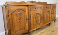 Sideboard Vintage French Louis Style Oak 4 Door Cupboard Carved Cabinet LOT 63614