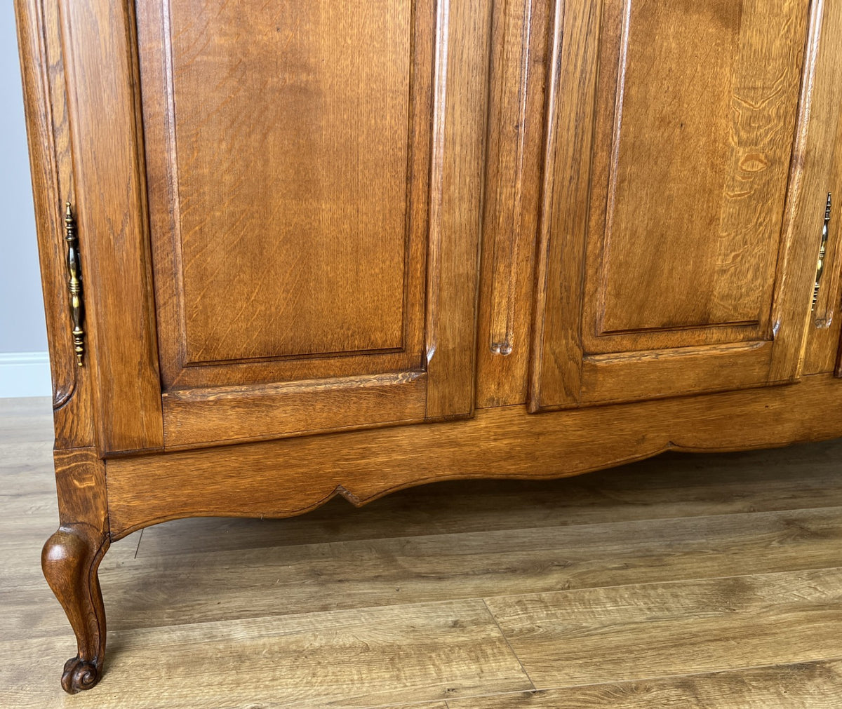 Wardrobe Vintage French Louis XVI Style Oak Four Door Carved Armoire LOT 6506