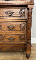 Chest of Drawers Antique French Style Marble Top Walnut Cabinet LOT 607713