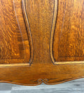 Bed Vintage French Louis XVI Oak Double Bed Frame Carved Headboard LOT 37885