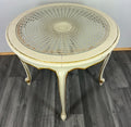 Coffee Table Vintage French Louis XIV Shabby Chic Round Glass Top LOT 32821