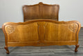 Bed Vintage French Louis XVI Oak Double Bed Frame Carved Headboard LOT 29961