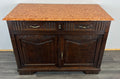 Sideboard Antique French Oak Marble Top Carved Two Door Cabinet LOT 22270